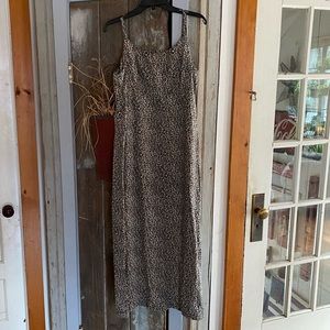 Linen leopard print dress